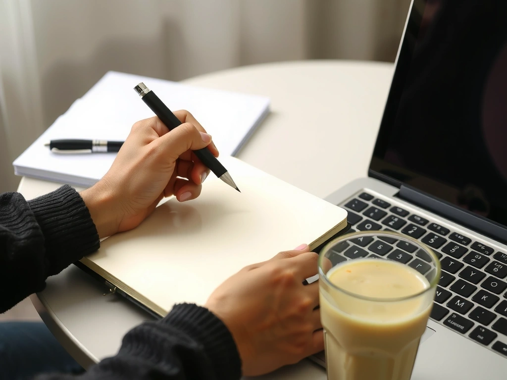Person schreibt Beratungsnotizen